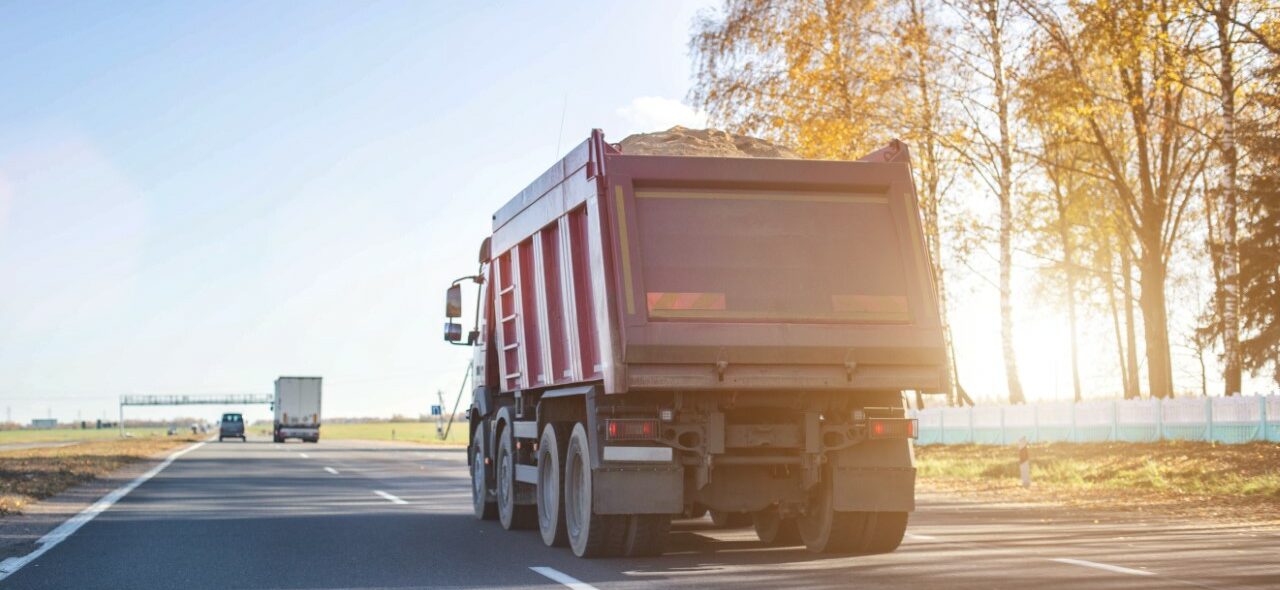Truck on highway — transportation or accident law concept