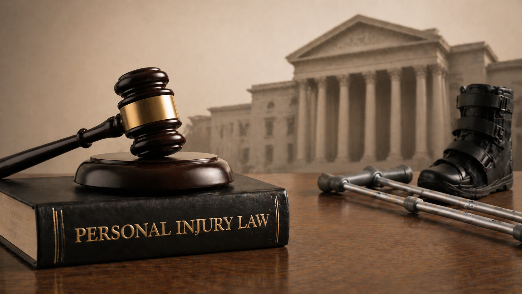 "A courtroom scene with a gavel resting on a wooden desk, surrounded by a stack of legal documents. The background features a blurred judge's bench, creating an atmosphere of legal proceedings and decision-making. Soft, warm lighting highlights the gavel and documents, emphasizing the central elements."